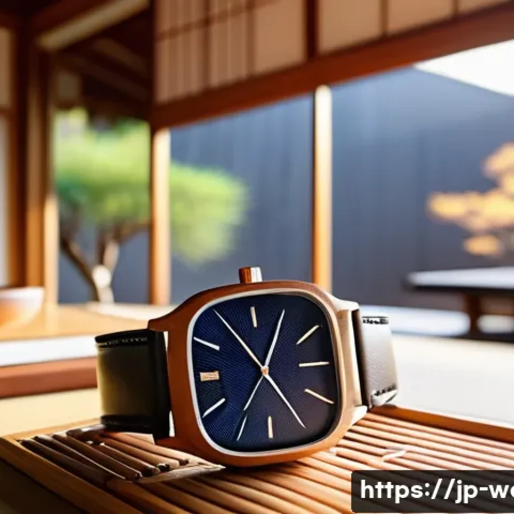 솔라 파워 시계 유지 관리 - A modern solar-powered wristwatch placed on a bright windowsill inside a cozy Japanese-style room, s...