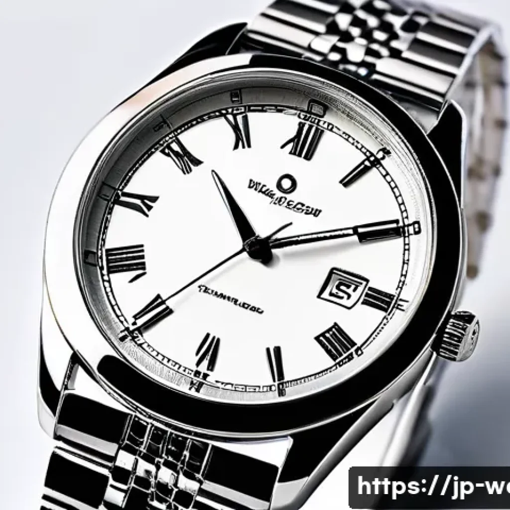 중저가 브랜드 시계 추천 - A sophisticated mid-range wristwatch on a clean white background, showcasing a stainless steel case ...