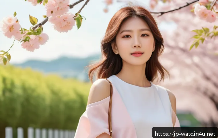 골드와 실버 시계 스타일링 팁 - A stylish young Japanese woman in a soft pastel spring outfit, wearing a medium-sized elegant gold w...